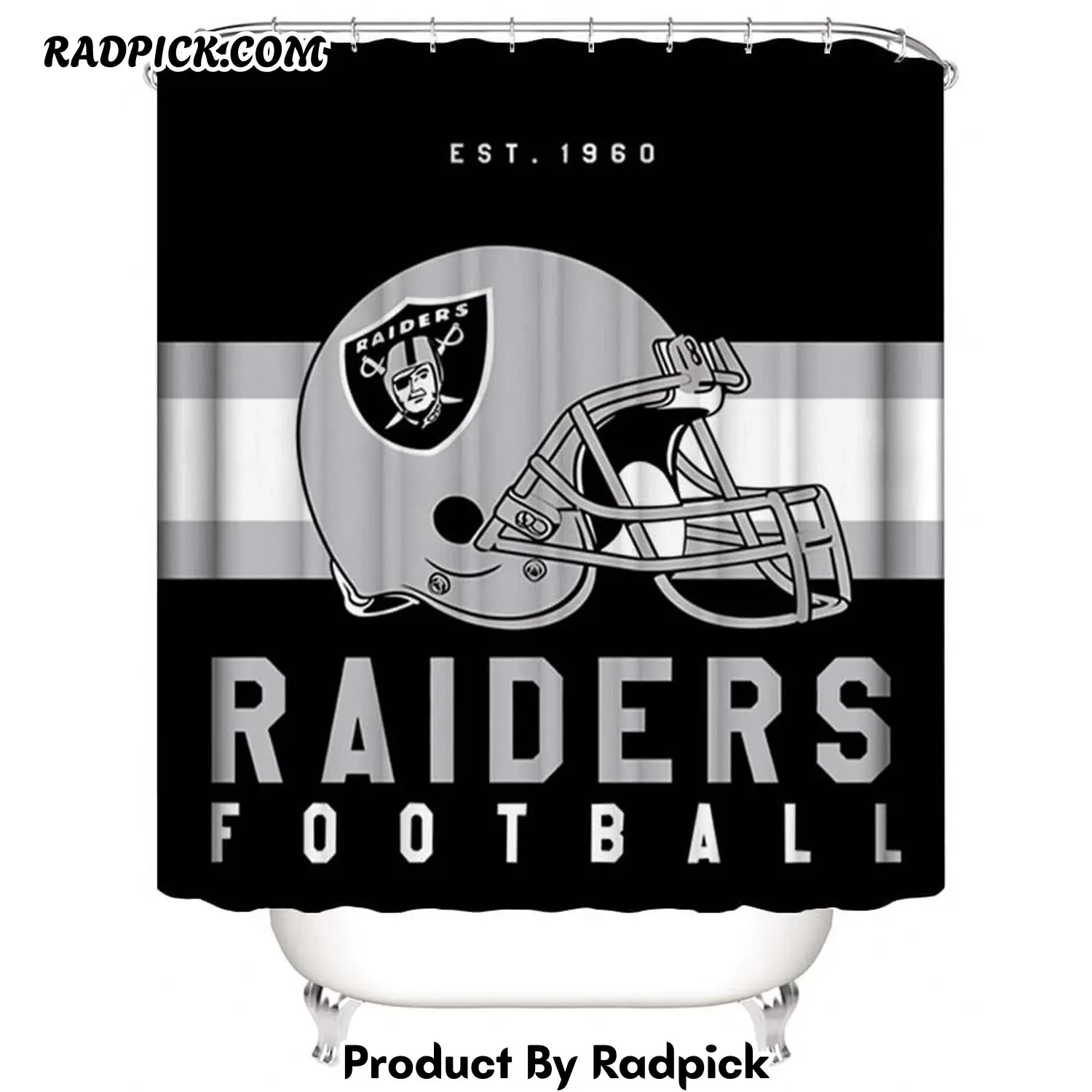 Football team helmet flag las vegas raiders shower curtain rp387899